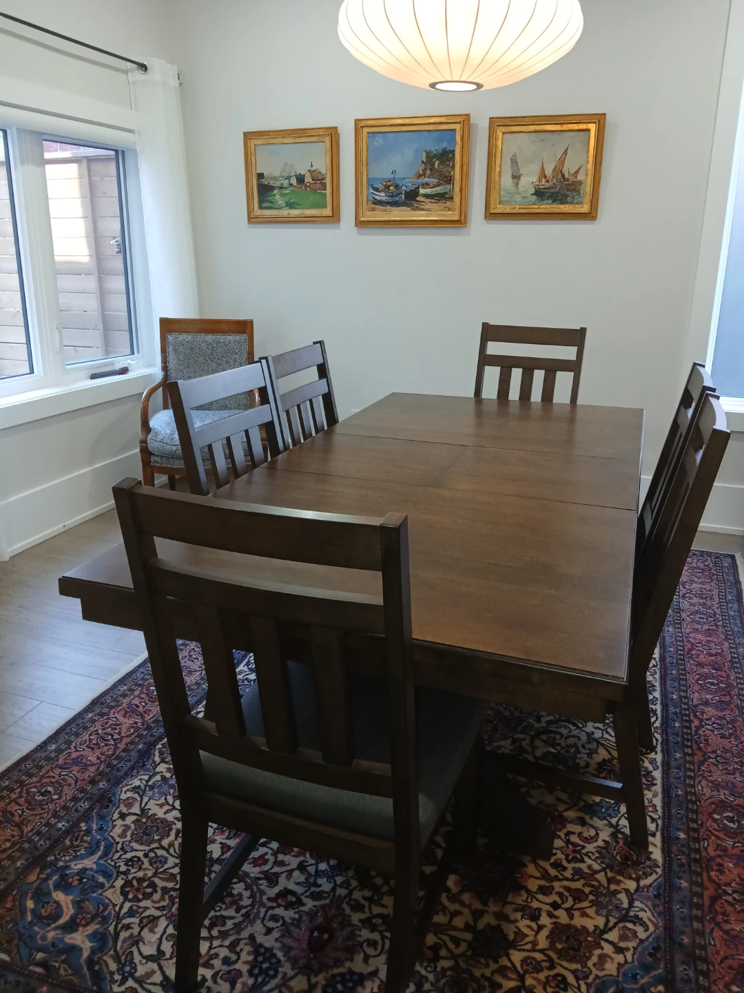 Dark Wood Dining Table and Chairs