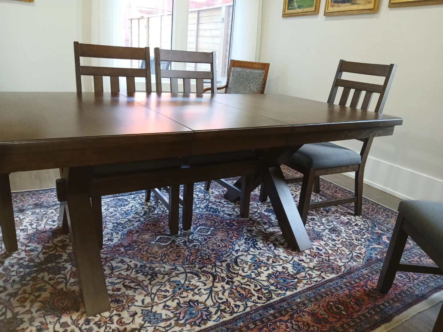 Dark Wood Dining Table and Chairs - photo 2