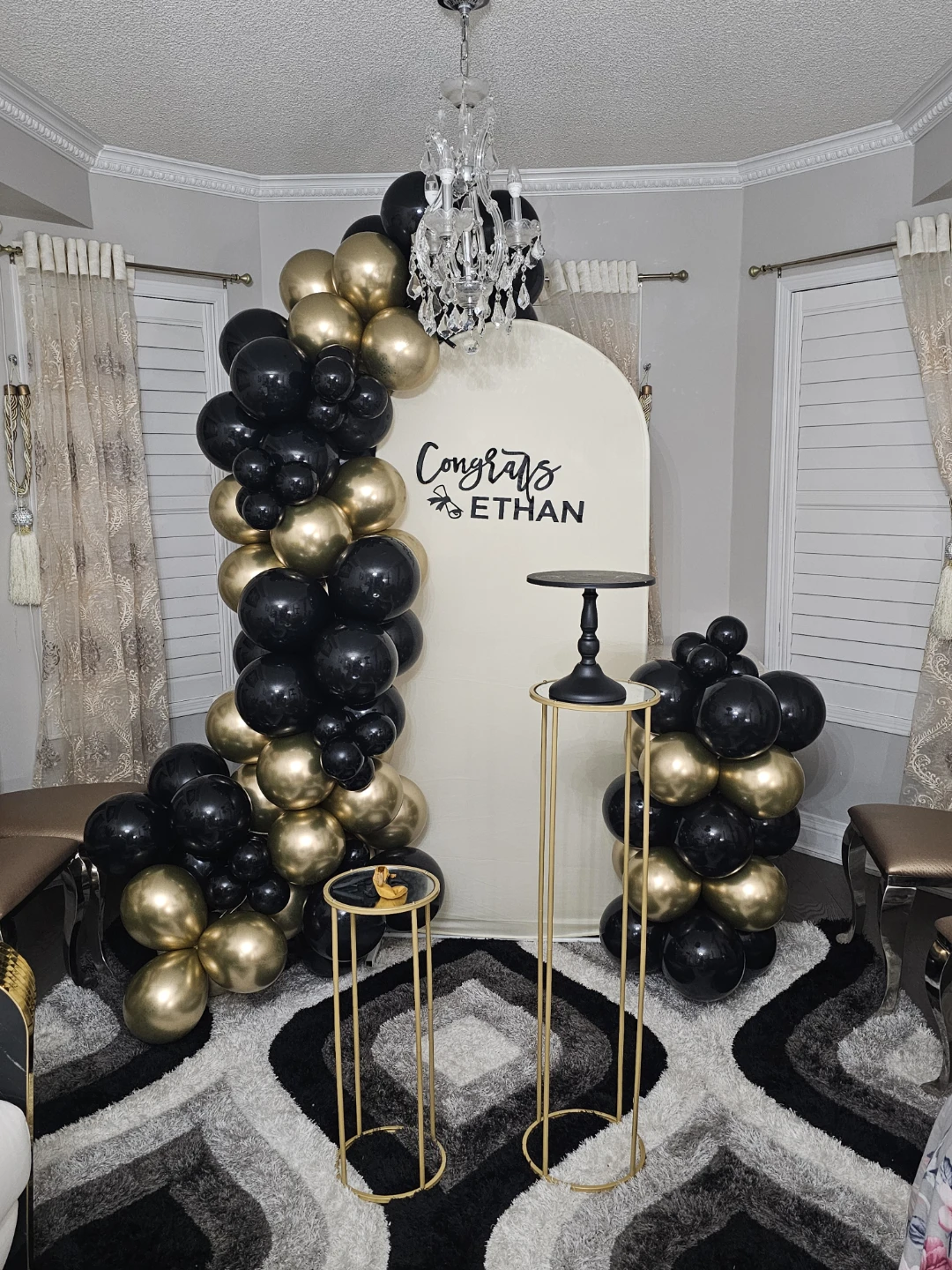 Graduation Party Balloon Arch and Display Stands