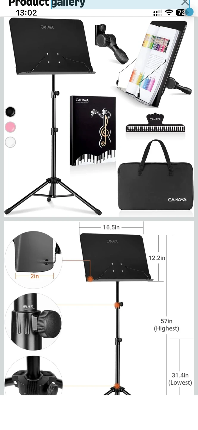 CAHAYA Black Music Sheet Stand