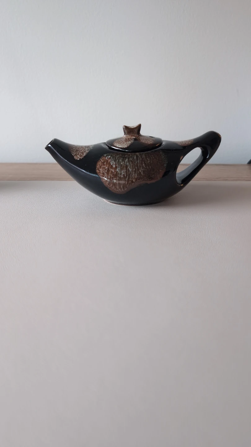 Vintage Asian tea pot with drip glaze - photo 2