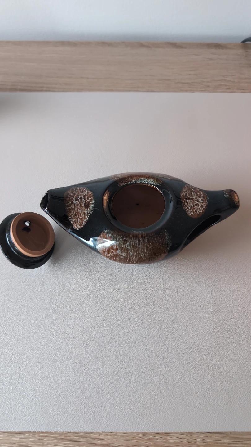 Vintage Asian tea pot with drip glaze - photo 3
