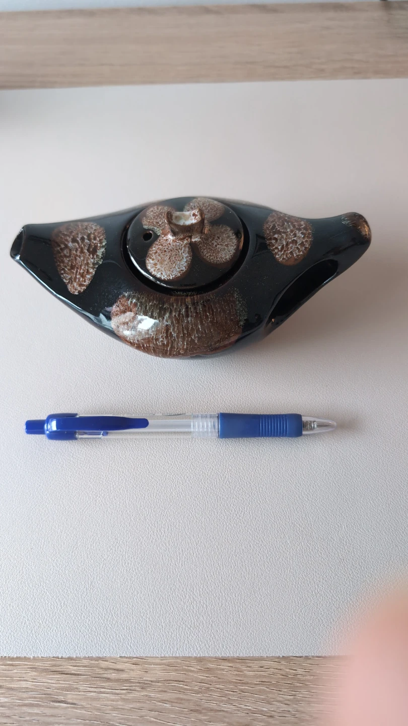 Vintage Asian tea pot with drip glaze - photo 4