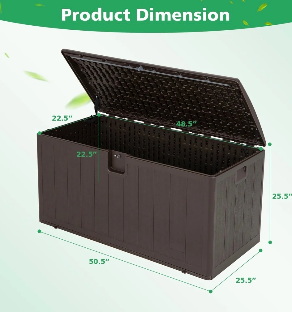 Brown Storage Deck Box Bench - 105 Gallon - photo 2
