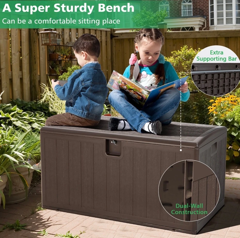 Brown Storage Deck Box Bench - 105 Gallon - photo 5
