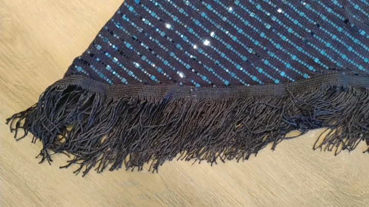 Sparkly Blue Sequined hip scarf for bellydance - photo 2