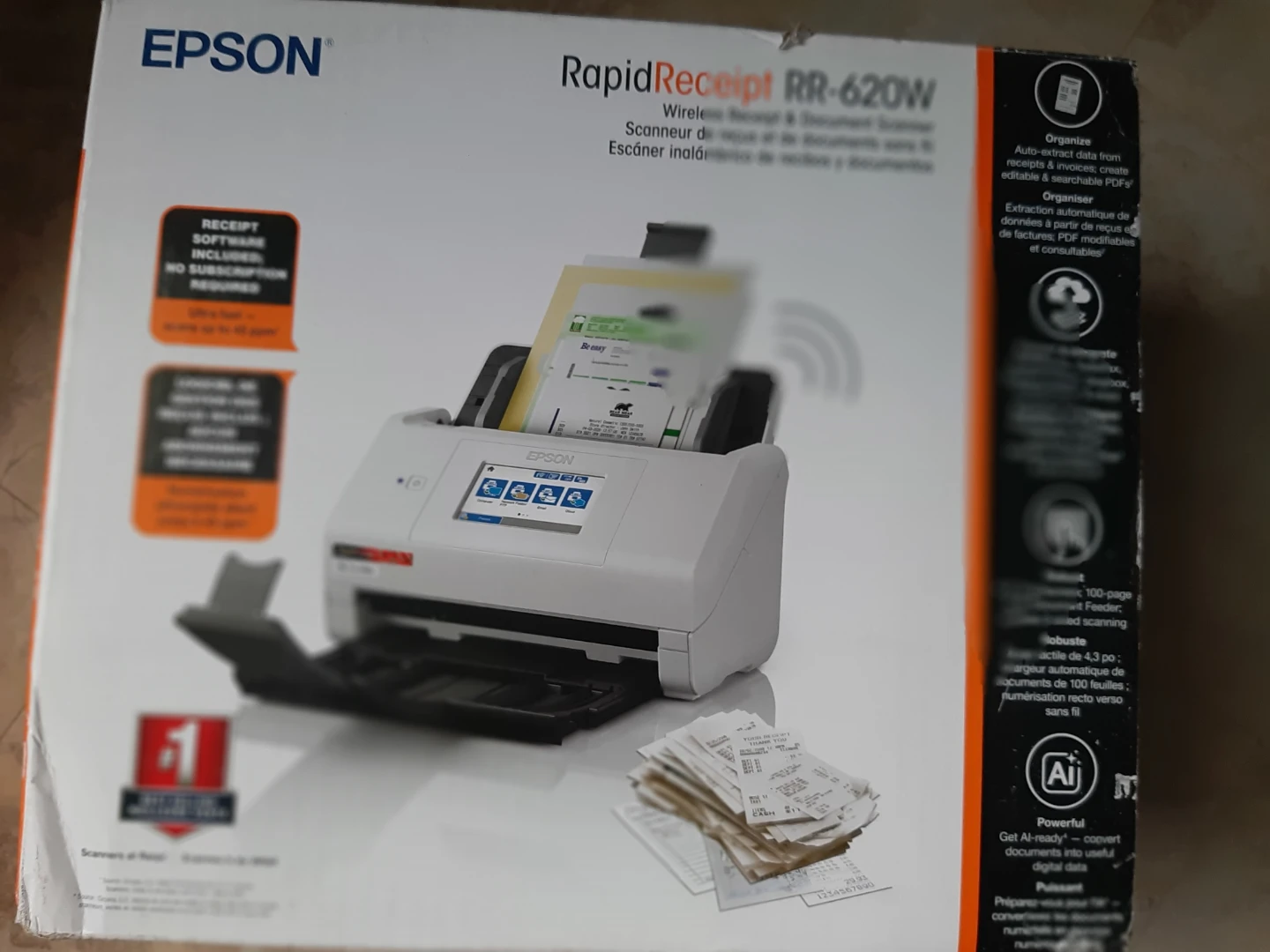 Epson RapidReceipt RR-620W Wireless Receipt & Document Scanner - photo 4