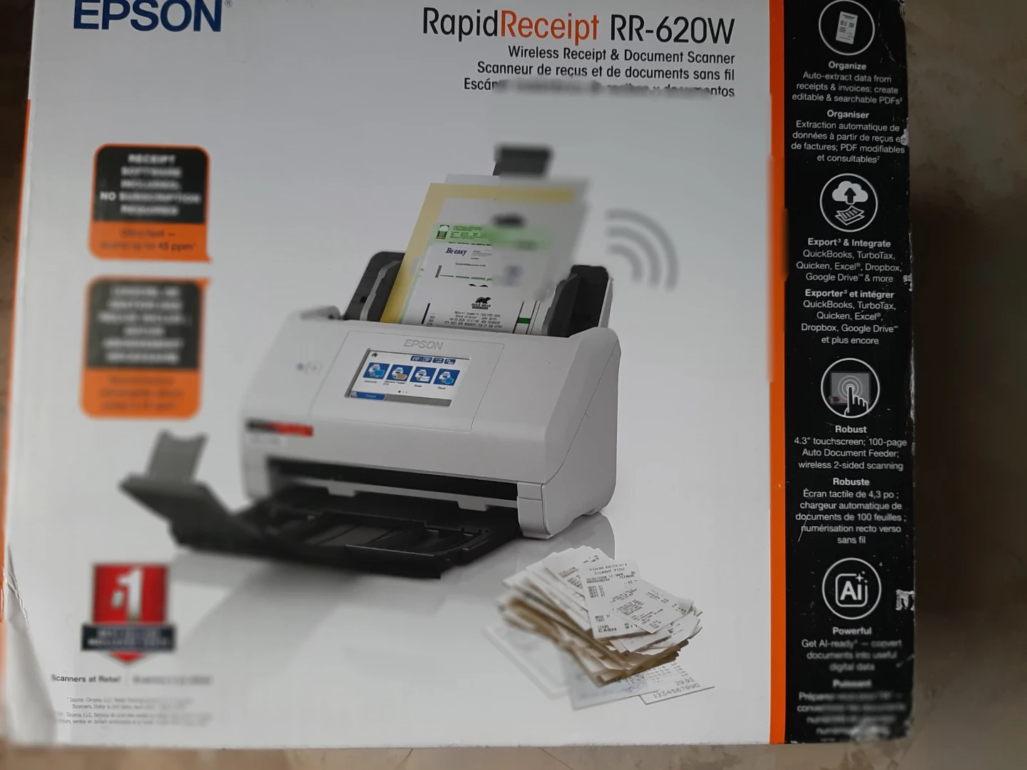 Epson RapidReceipt RR-620W Wireless Receipt & Document Scanner - photo 5