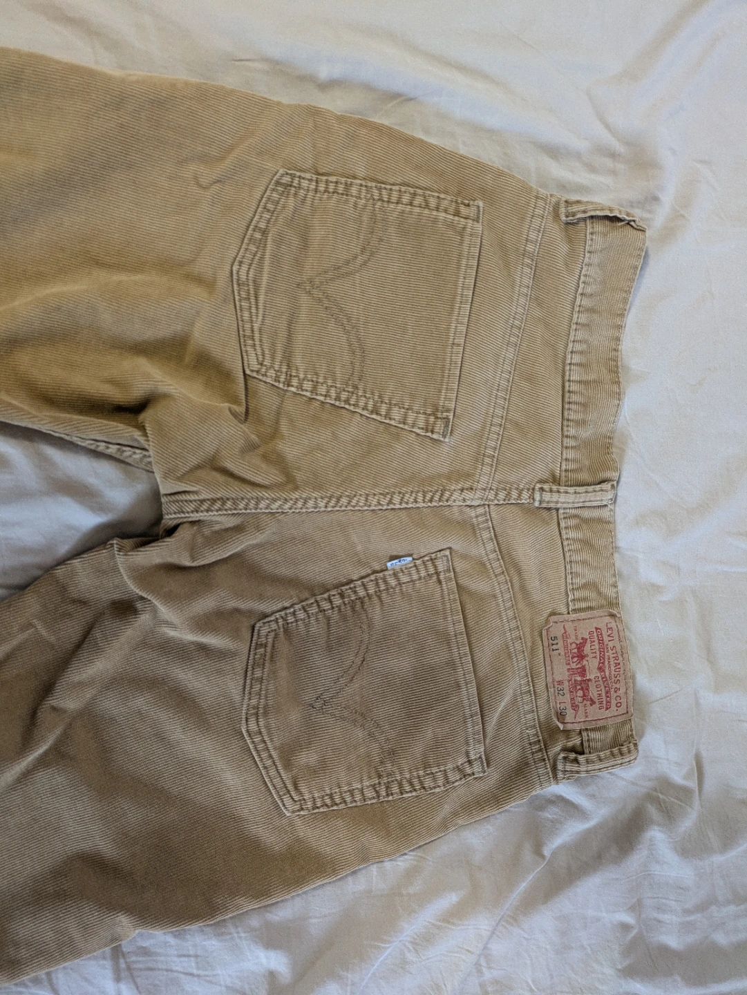 Levi's 511 Beige Corduroy Pants 32 waist, 30 length - photo 2