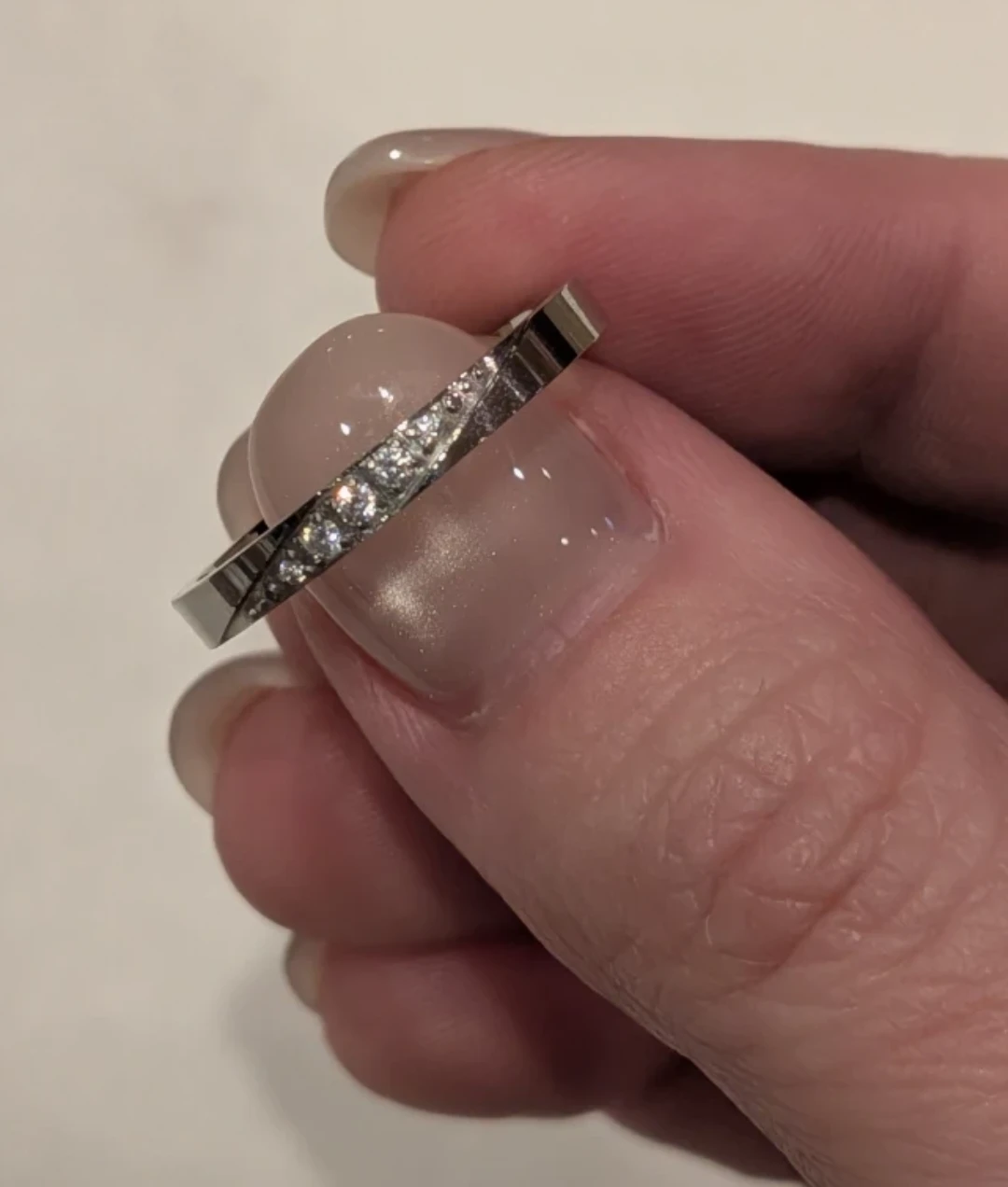 Sparkly SS and Cubic Zirconia Band Ring