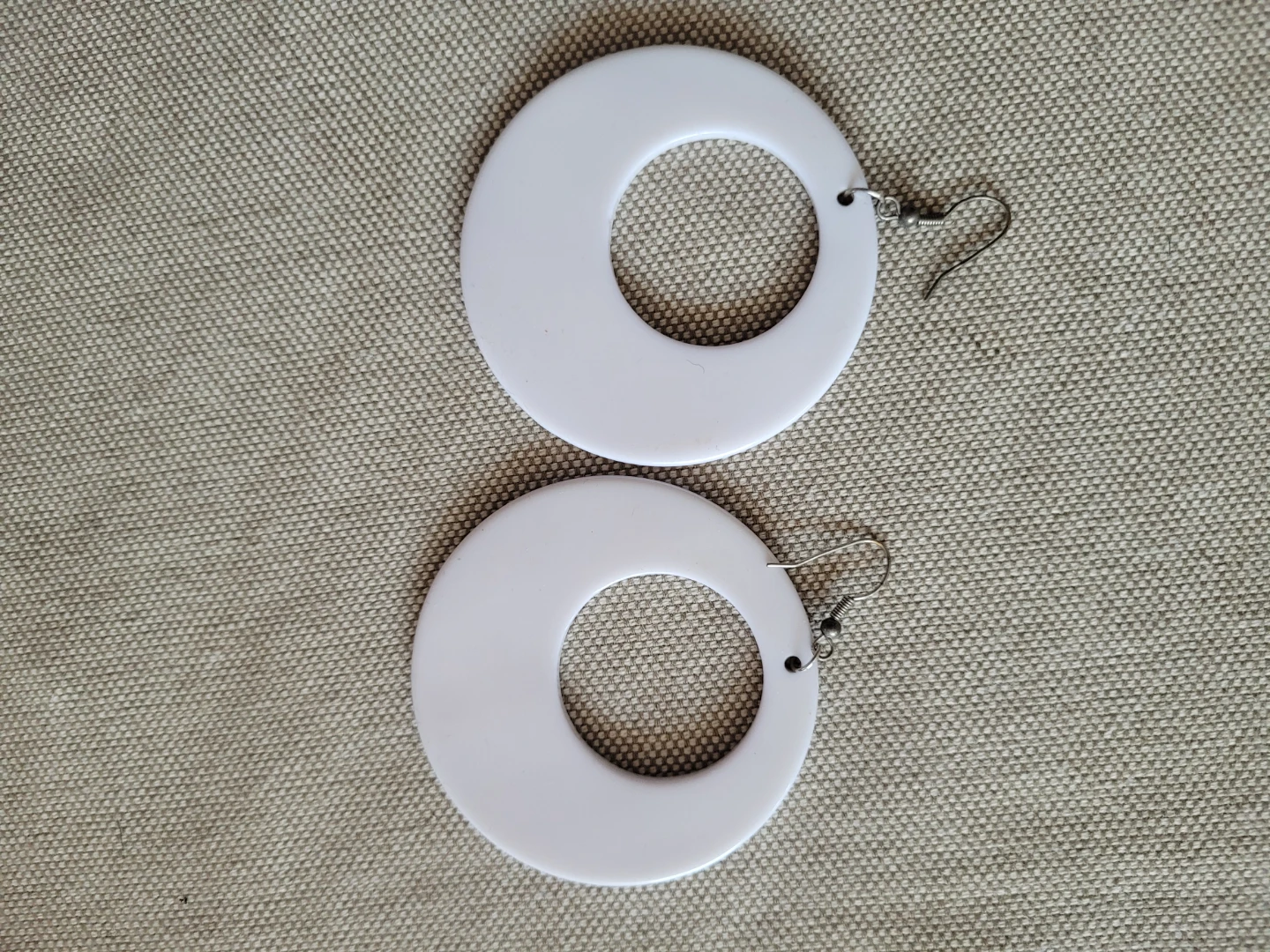 White Hoop Earrings