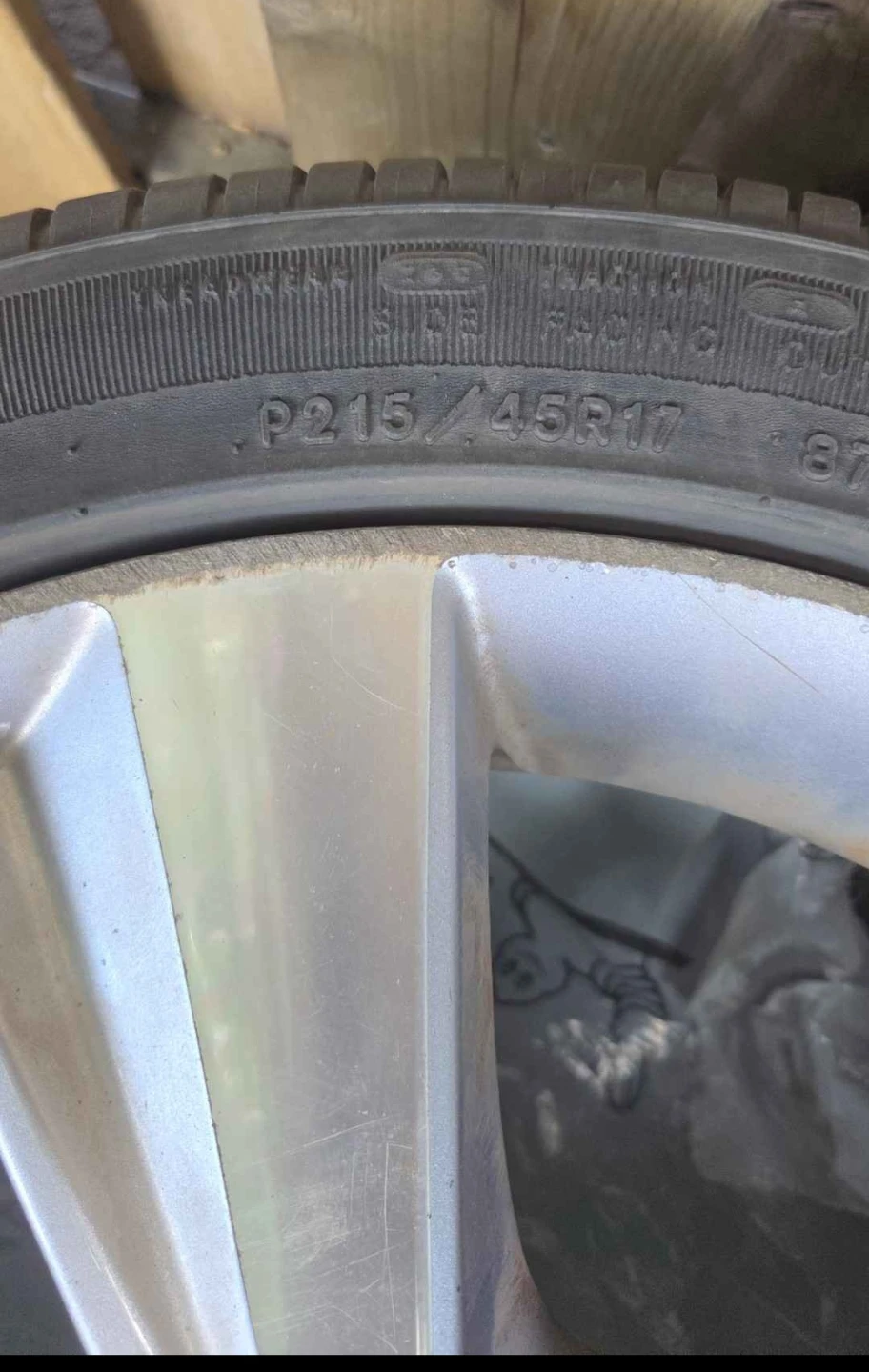 Set of 4 P215/45R17 Tires on Rims all new - photo 3