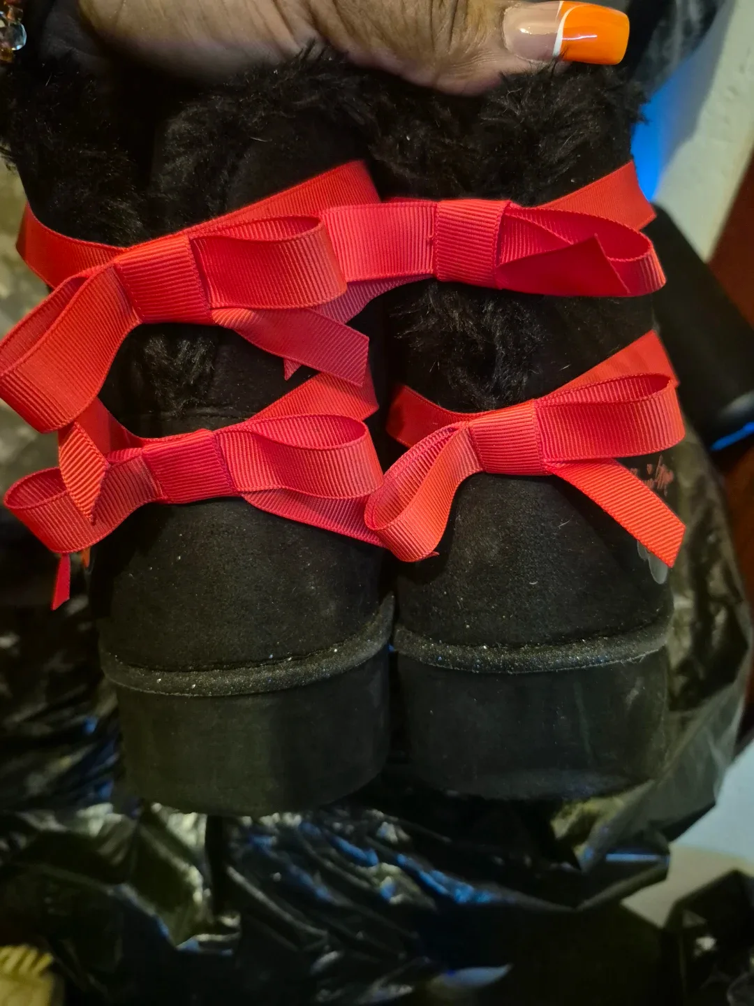 Minnie Mouse Black Boots with Red Bows - photo 3