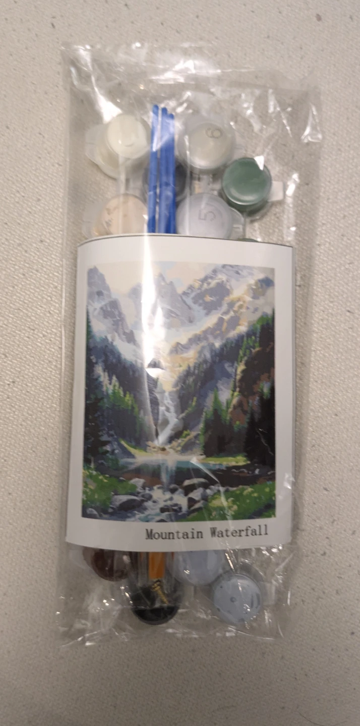 Paint by Numbers Kit - Mountain Waterfall Scene