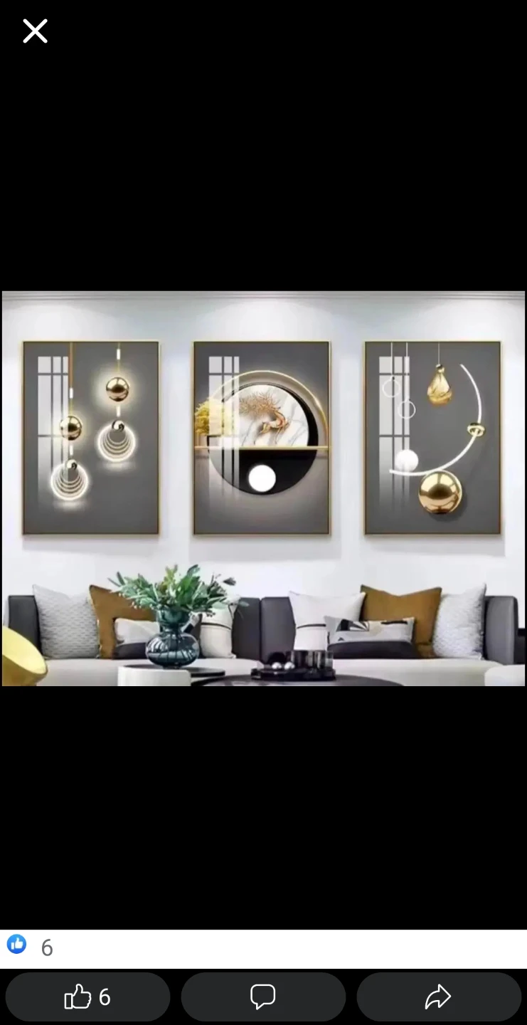 Ensemble de 3 tableaux décoratifs modernes porcelaine
