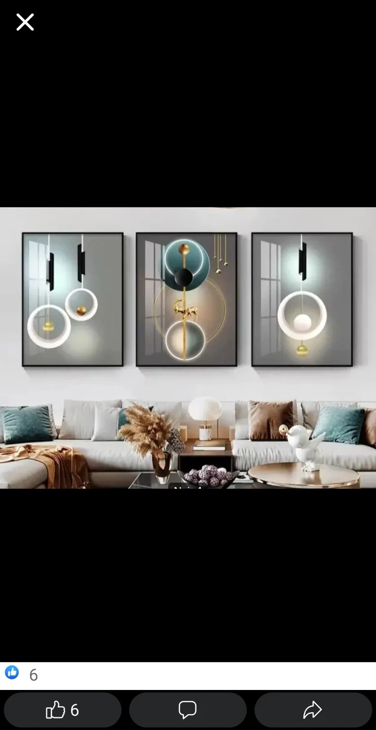 Ensemble de 3 tableaux décoratifs modernes porcelaine - photo 2