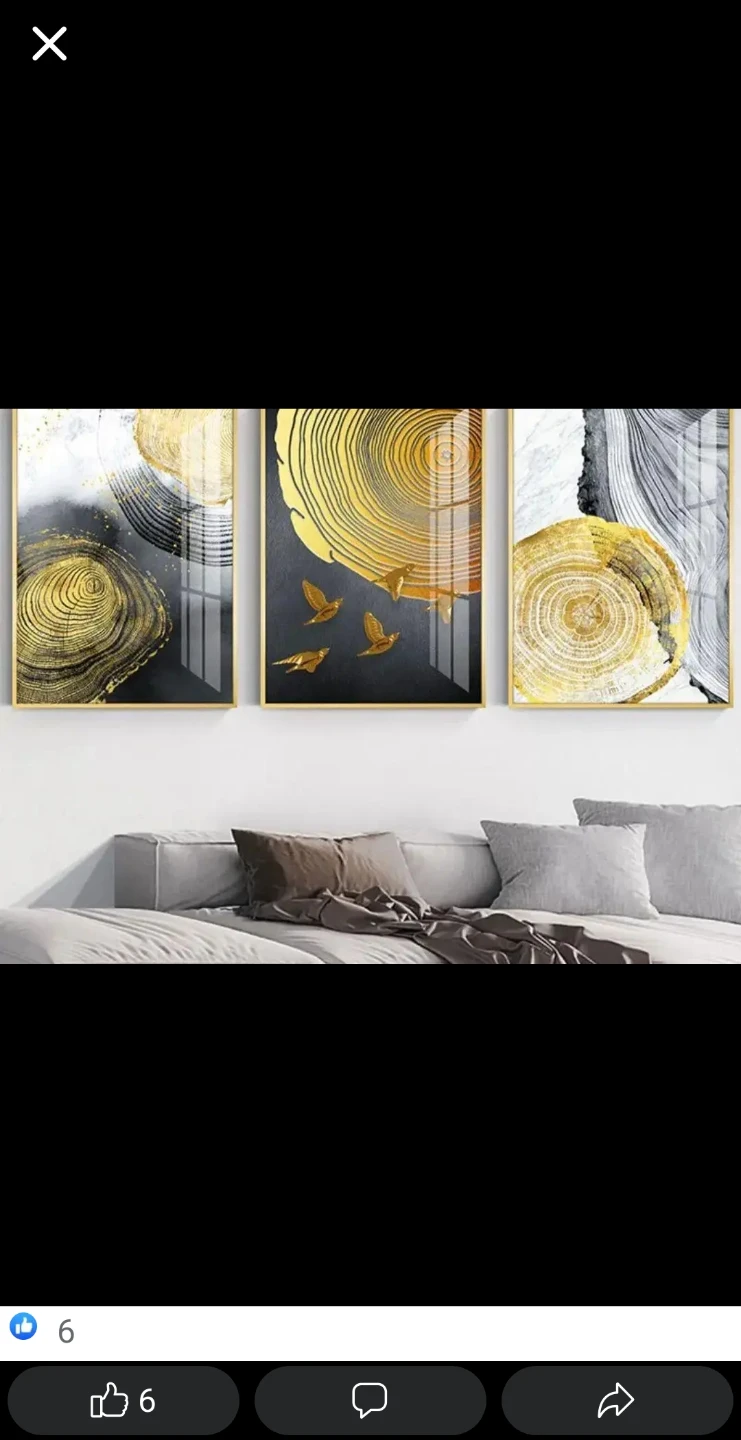 Ensemble de 3 tableaux décoratifs modernes porcelaine - photo 3