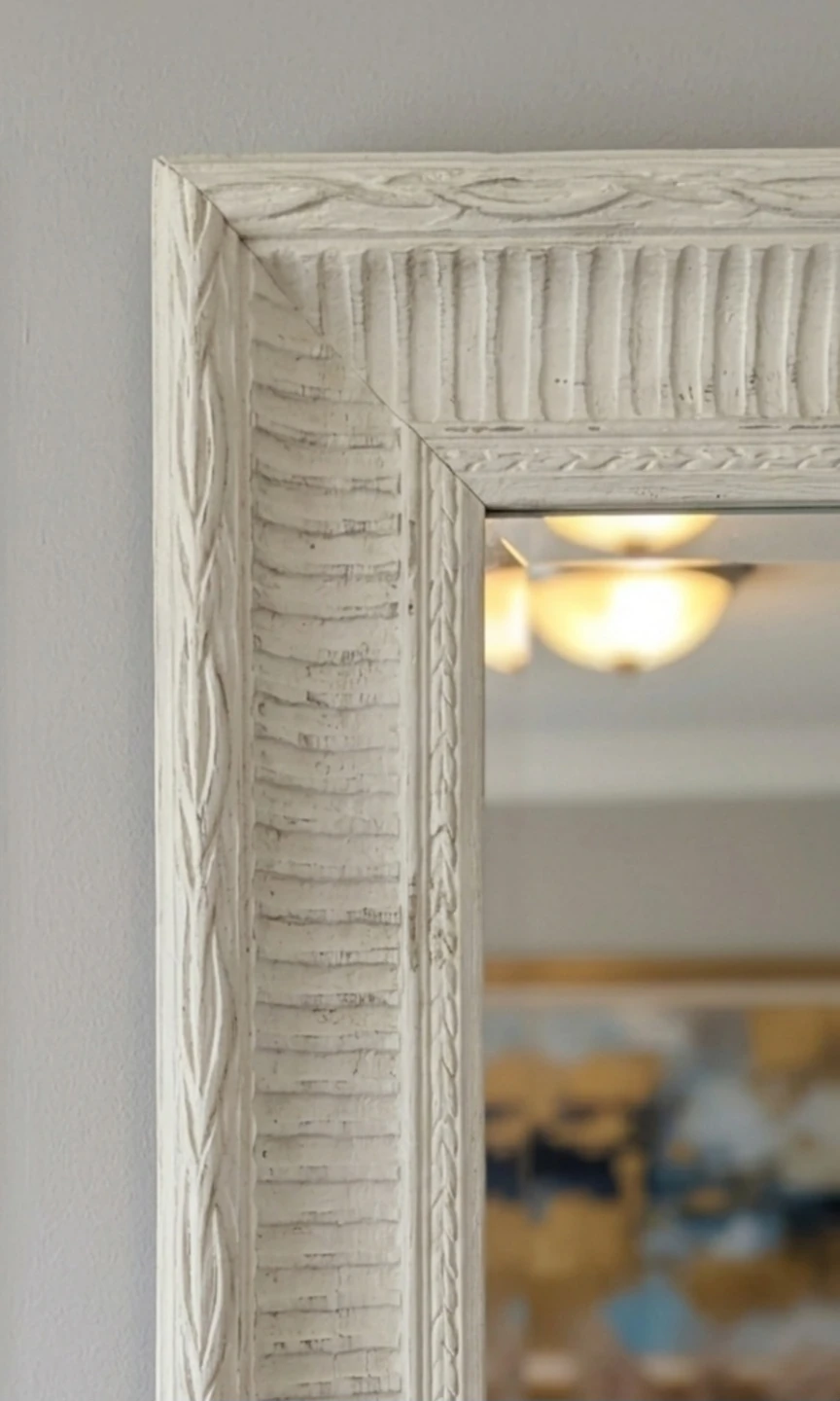 Large Chalk White Full Length Wall Mirror (70" × 30") - photo 2