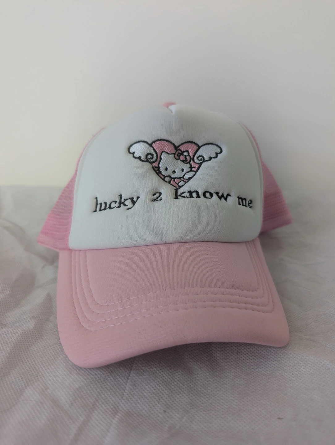 Pink and White Hello Kitty Trucker Hat