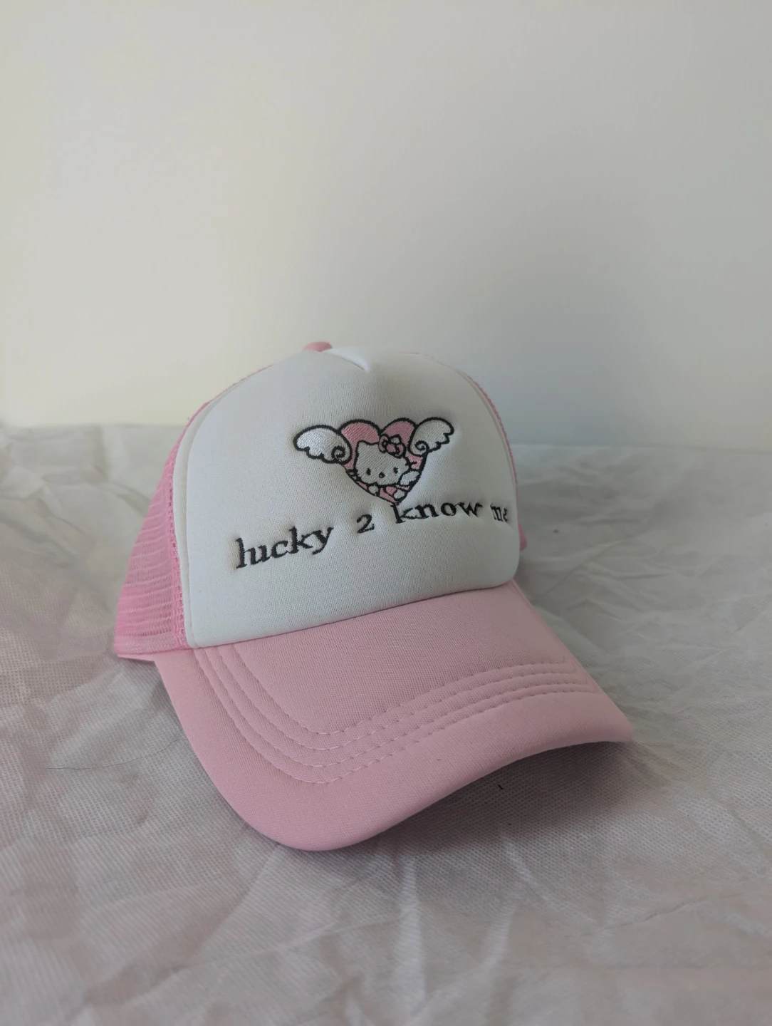 Pink and White Hello Kitty Trucker Hat - photo 5