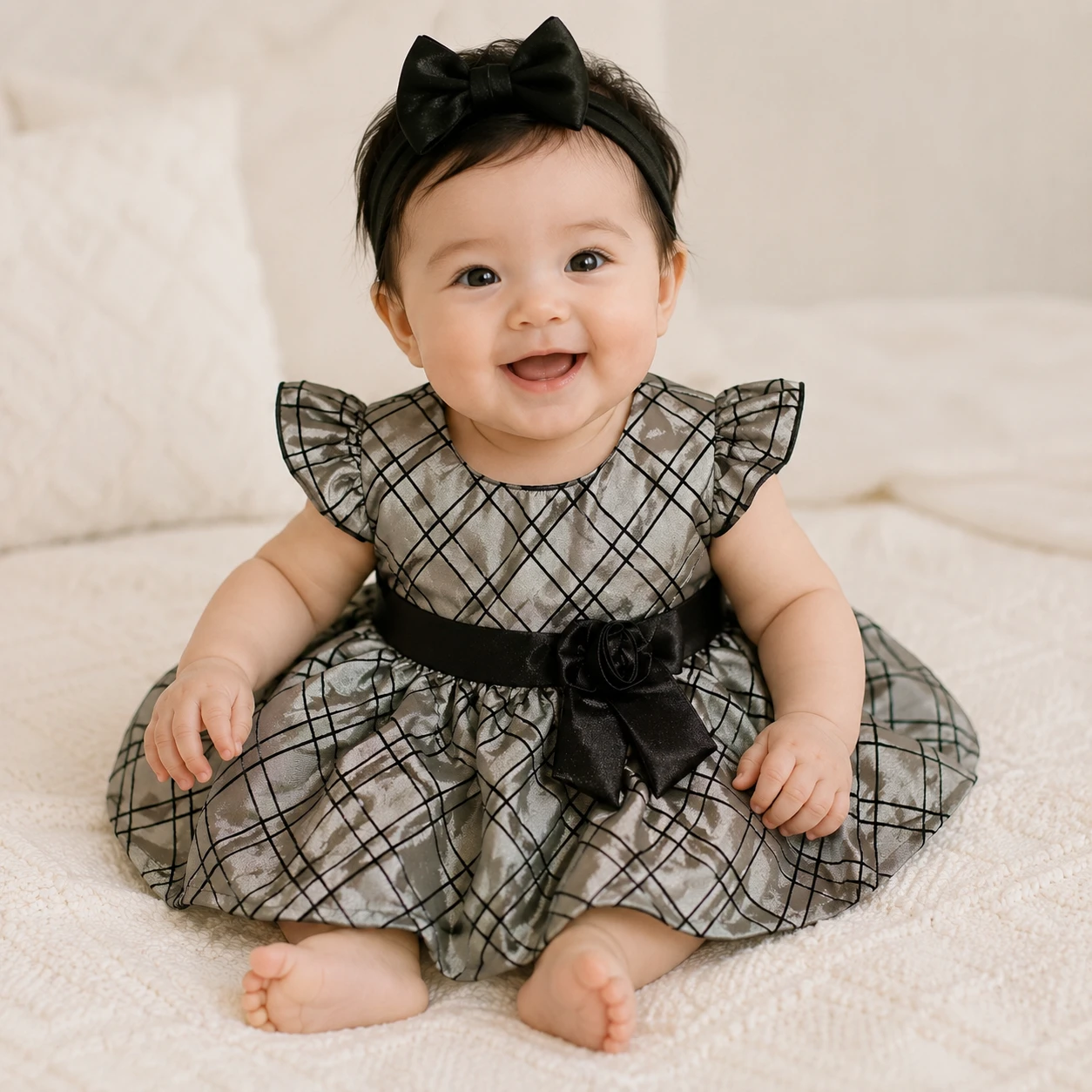Baby Girl Dress with Bow Detail