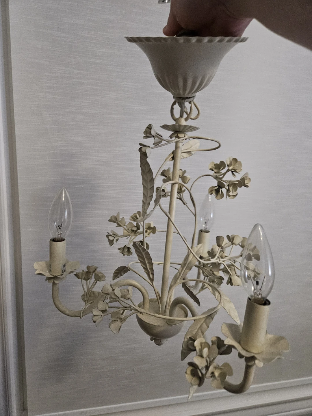 Cream Chandelier with Floral Details