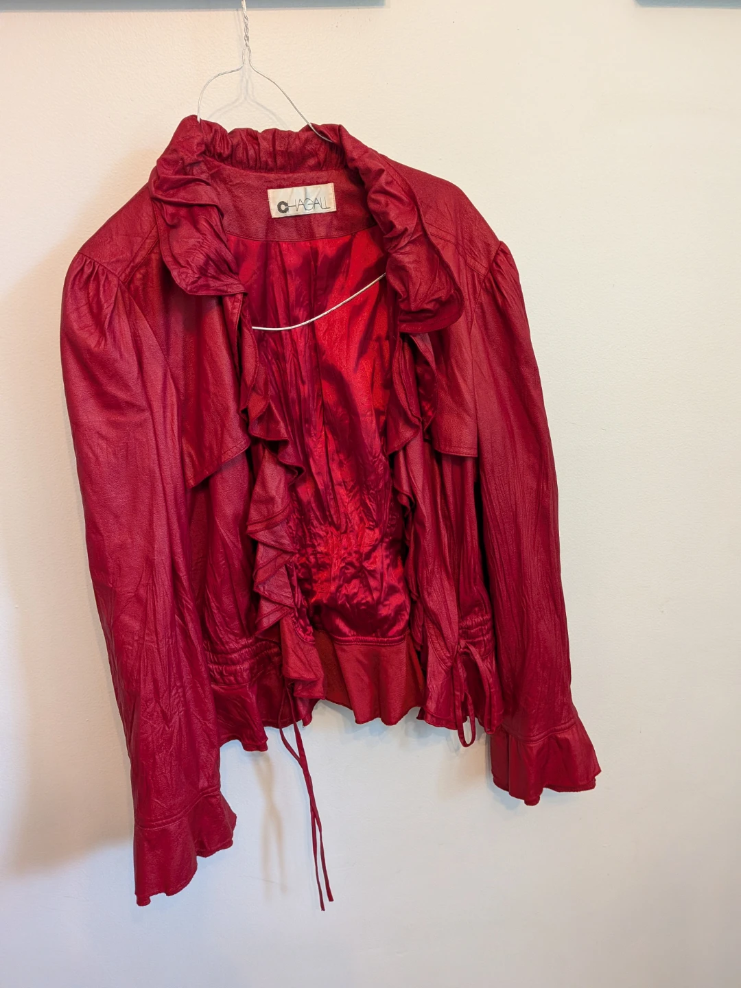 Vintage Chagall Red Ruffled Jacket