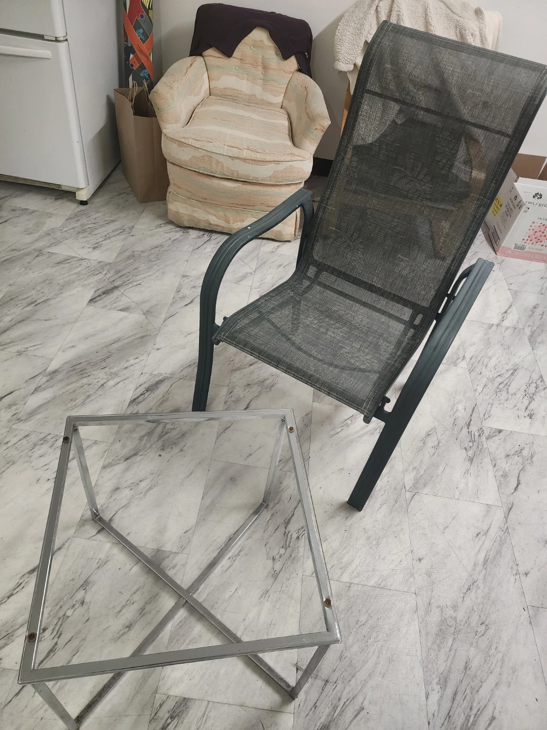 Outdoor Patio Chair and Glass Table Set