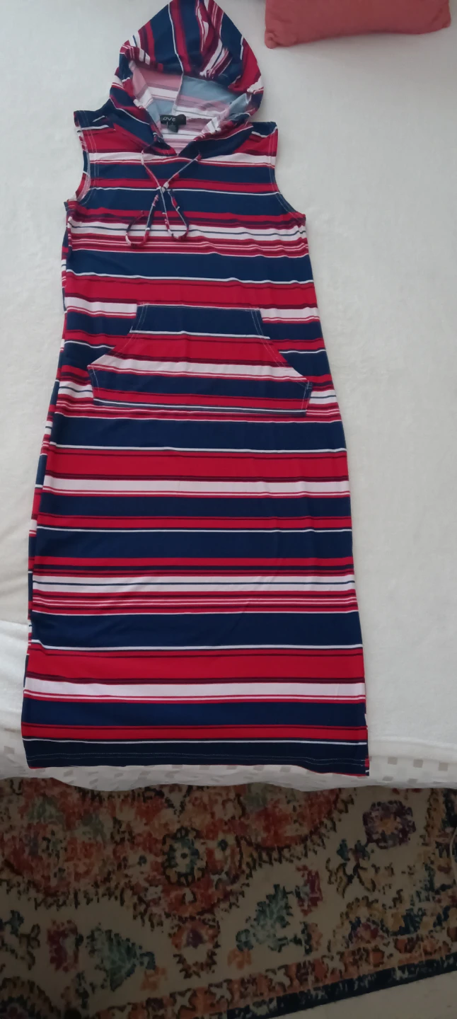 Striped Hooded Maxi Dress - photo 2