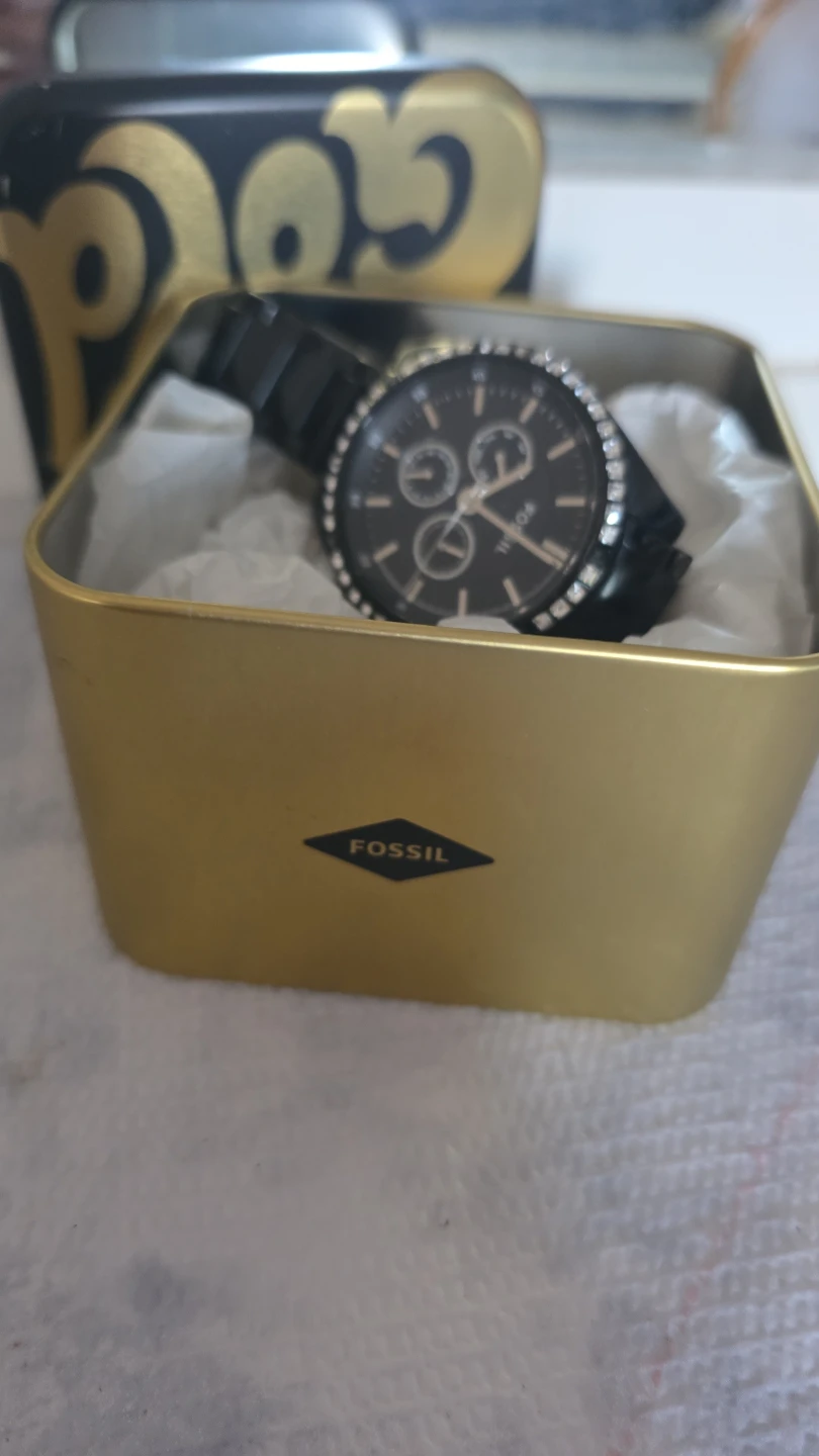 Used Fossil Women's Watch Gold Tone Rhinestone Chronograph - photo 5
