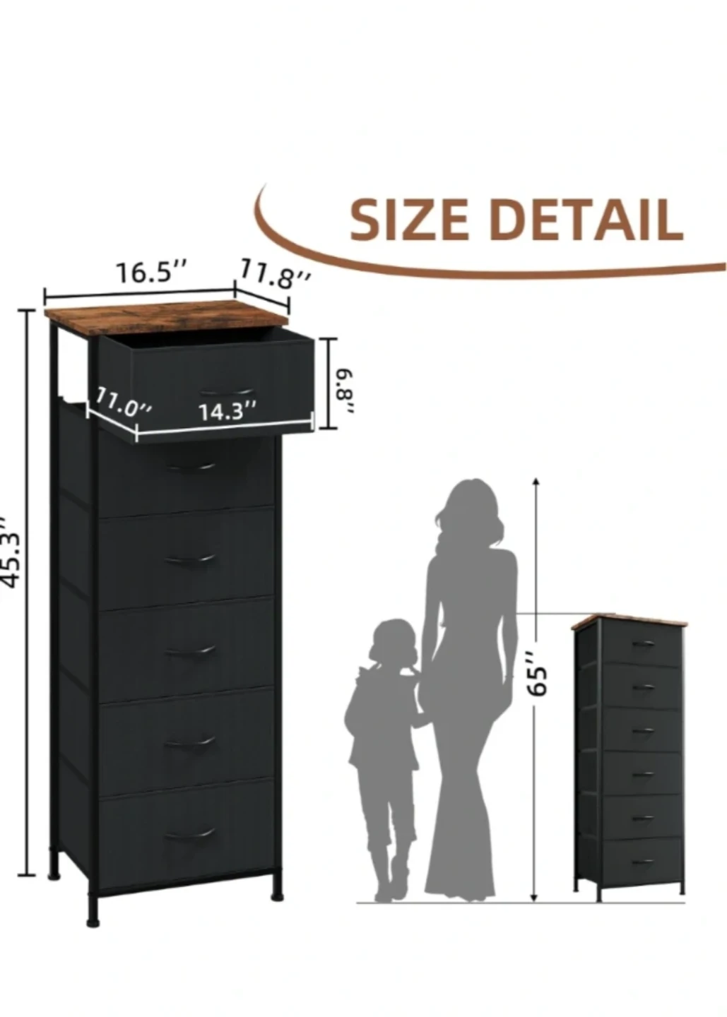 Black 6-Drawer Dresser