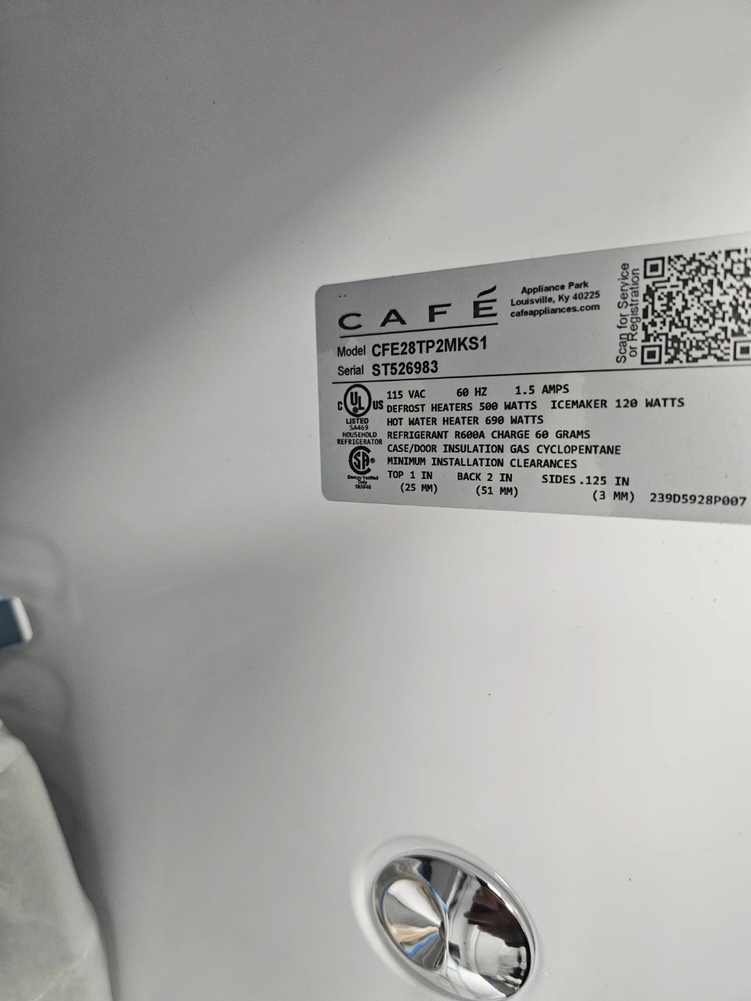 New GE Cafe 36in matte white Refrigerator - photo 3