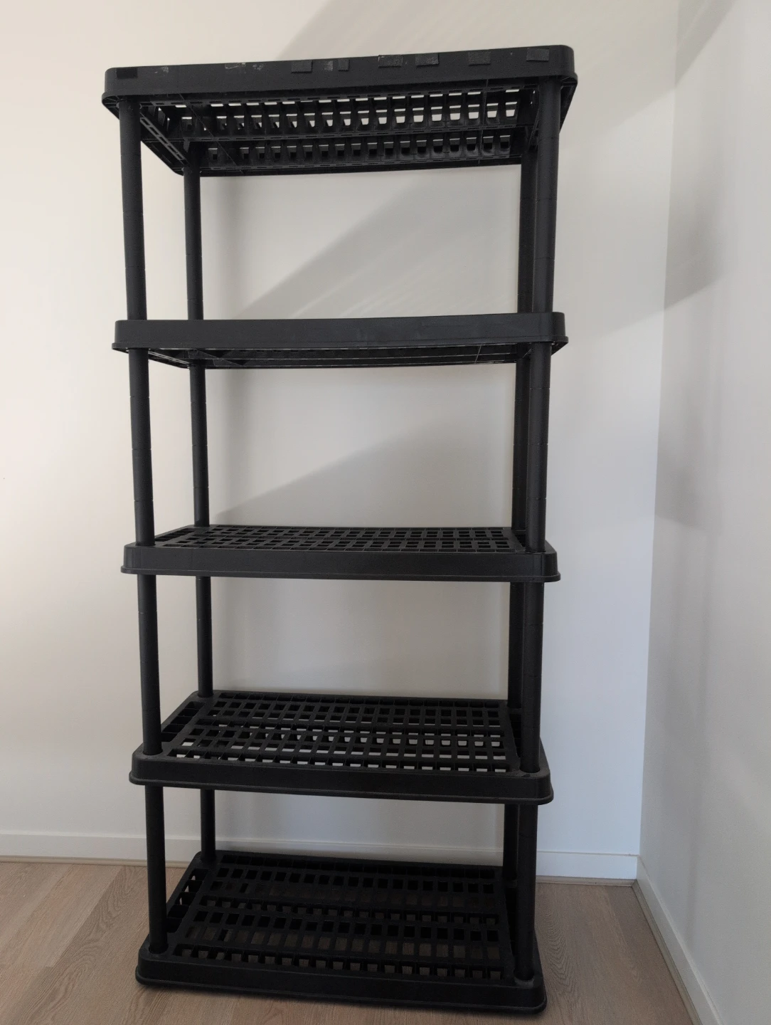 Black 5-Shelf Plastic Storage Unit