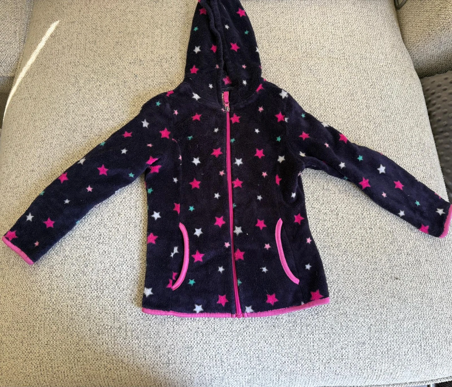 Girls Star Fleece Hoodie, small, T6