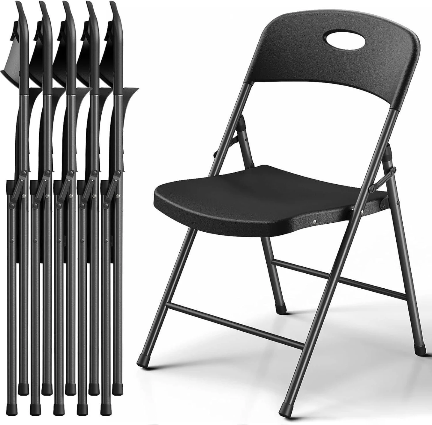 Black Folding Chair - Ergonomic Support - photo 2