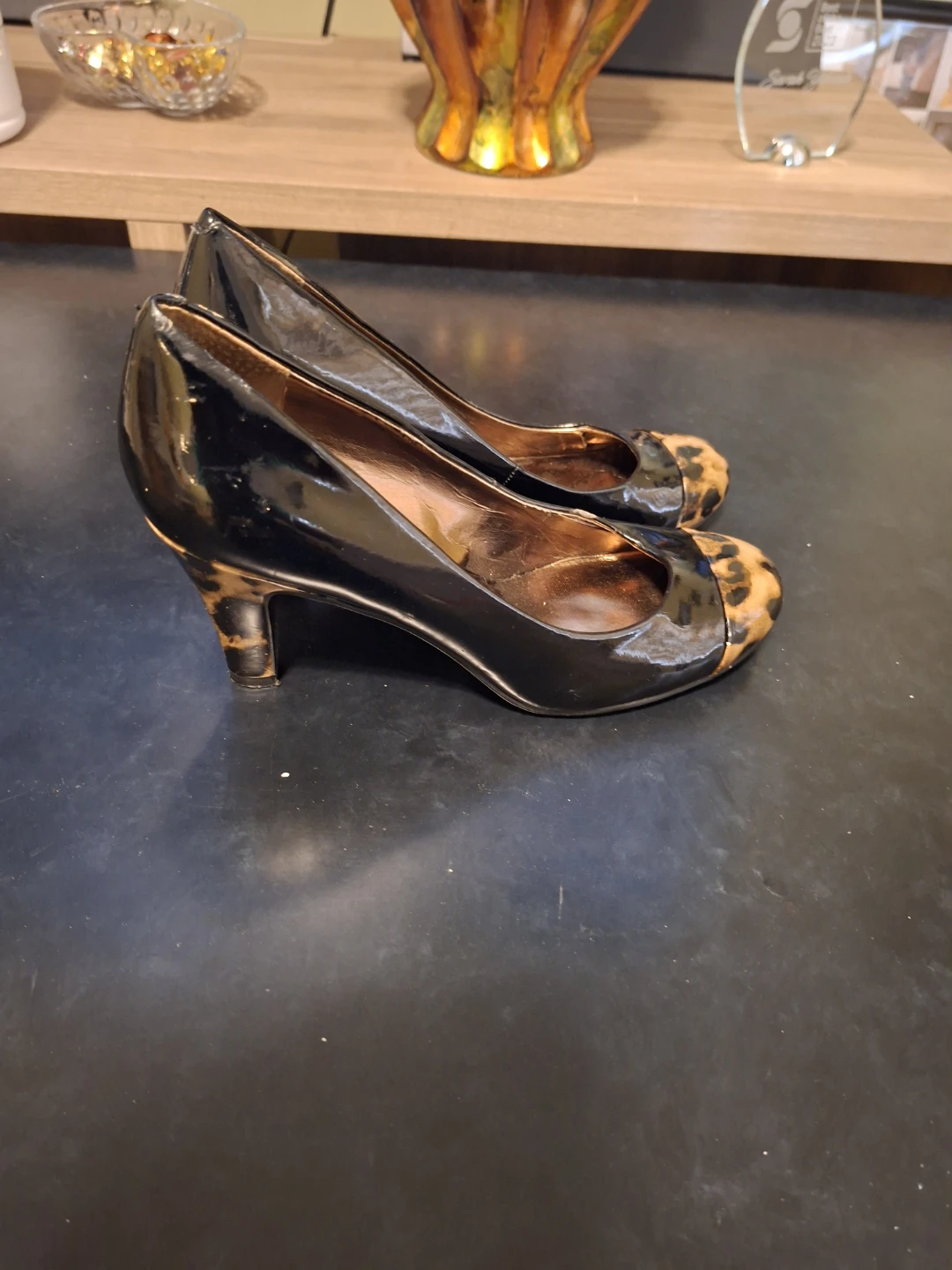 Nine West Black Patent Leopard Print Heels - photo 2