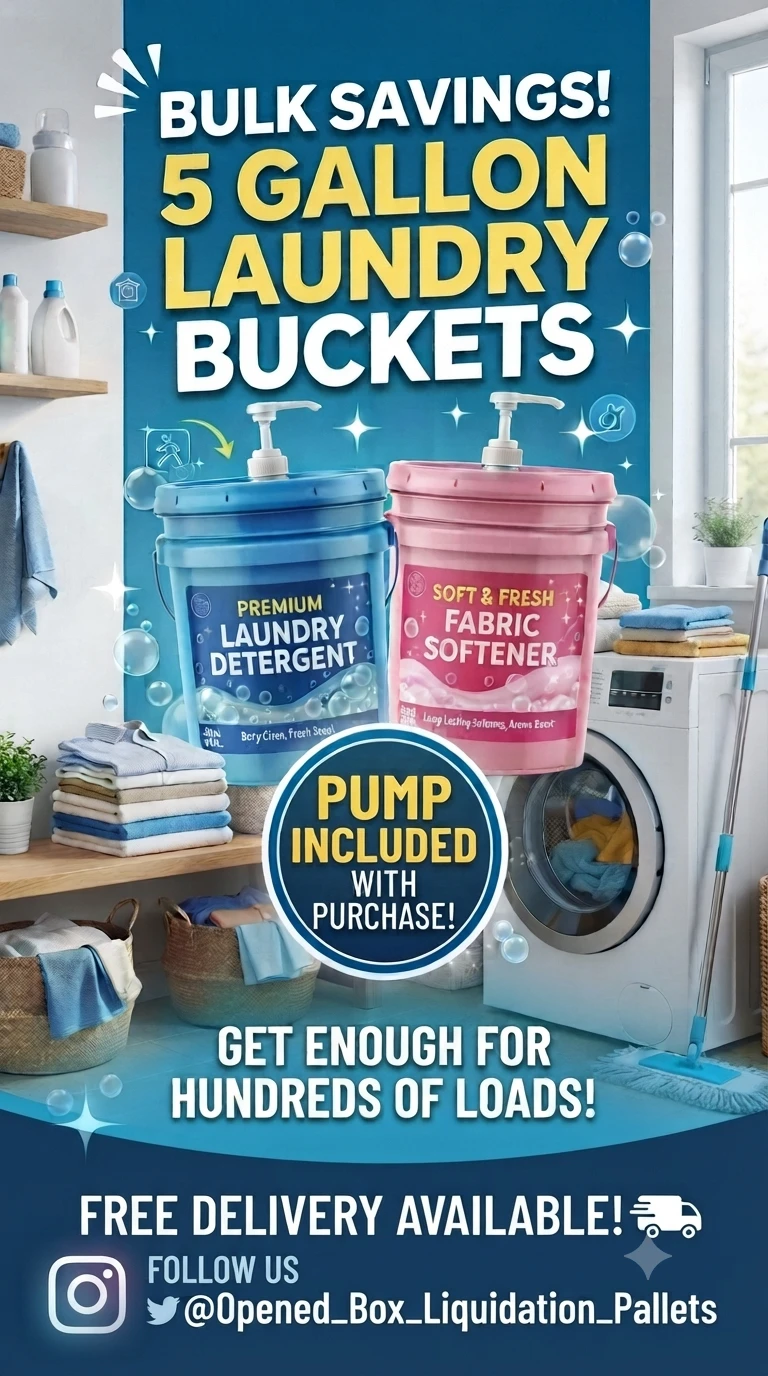 5 Gallon Laundry Detergent and Fabric Softener Buckets