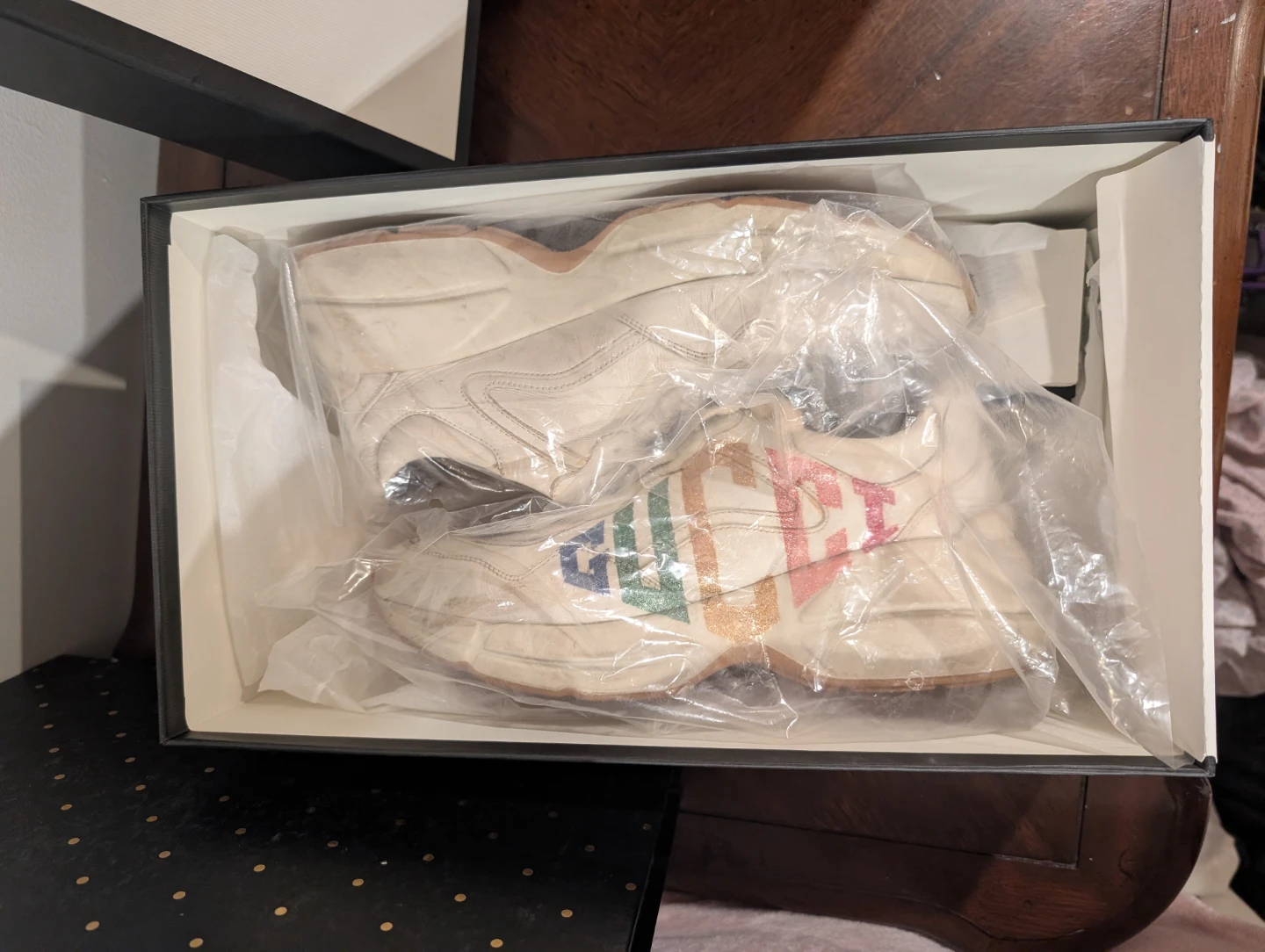 Gucci Rhyton Rainbow Logo Sneakers size 38  size 8 - photo 2