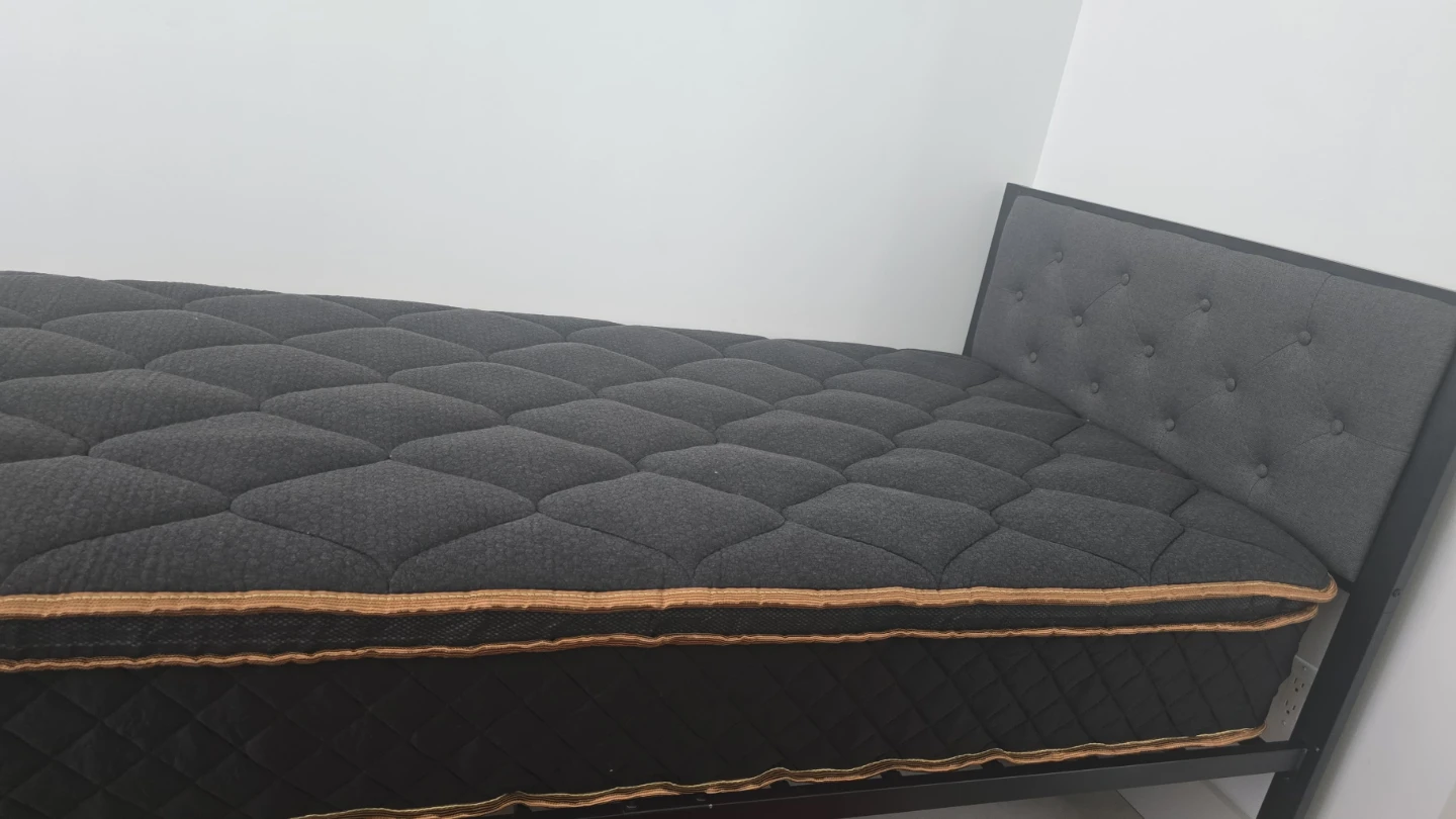 Black Metal Bed Frame and Mattress twin