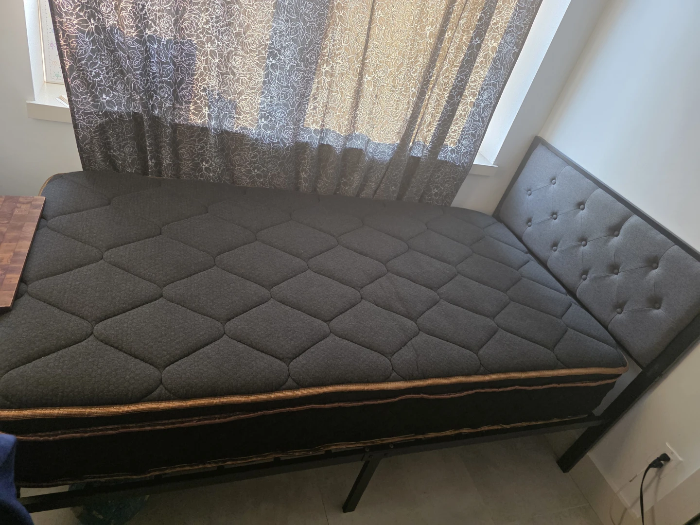 Black Metal Bed Frame and Mattress twin - photo 2