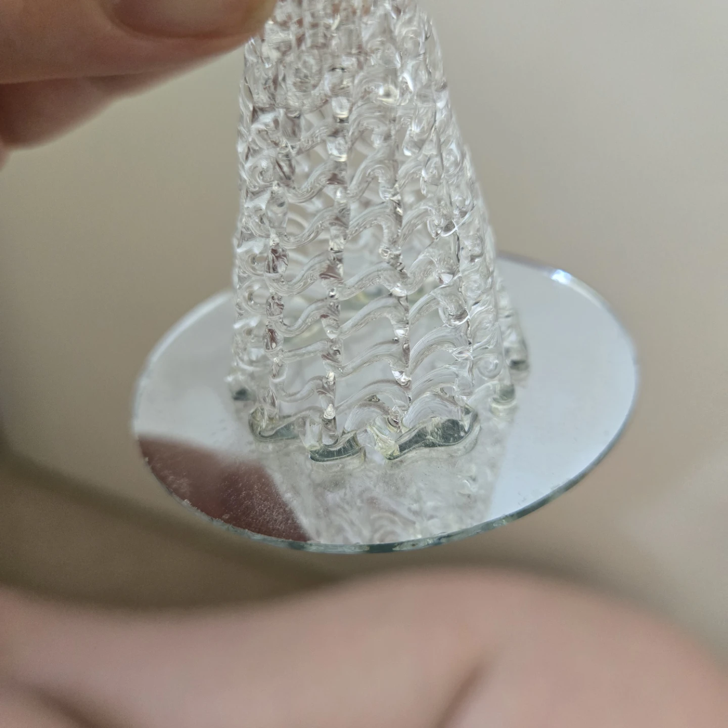Glass Angel Figurine with Green Heart - photo 2