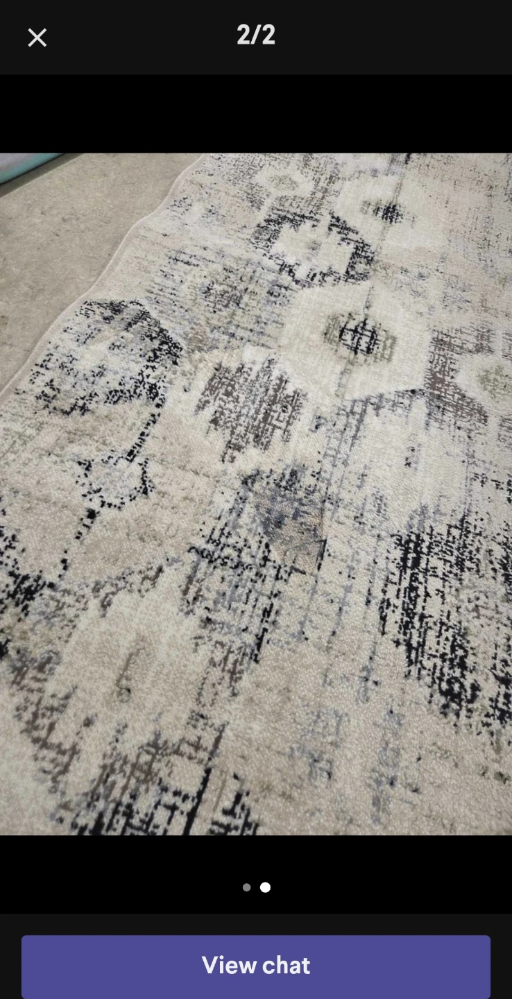 Area Rug - Cream and Black Pattern