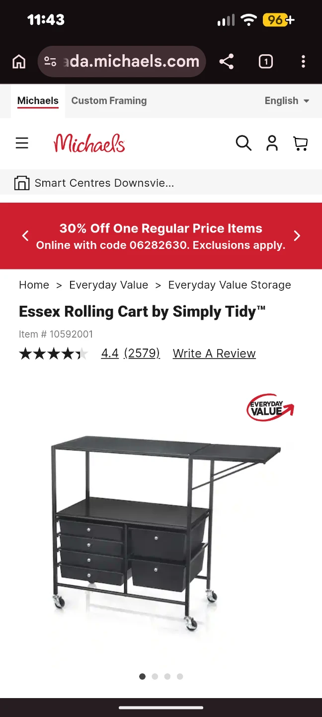 Black craft cart