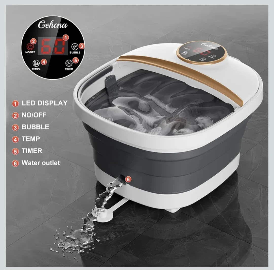 Gehona Collapsible Foot Bath Massager with Heat and Timer - photo 5