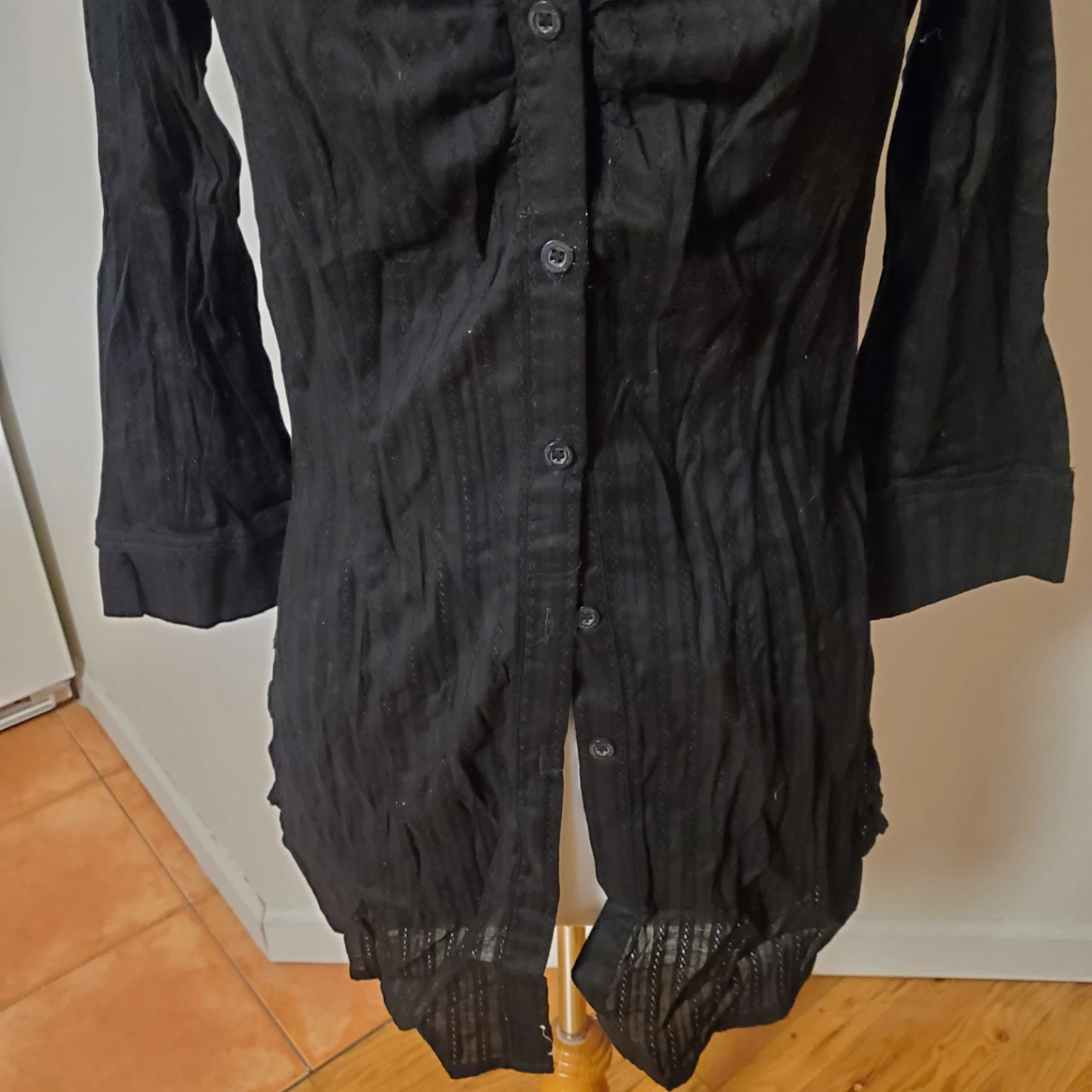 Black Striped Button-Up Shirt - photo 2