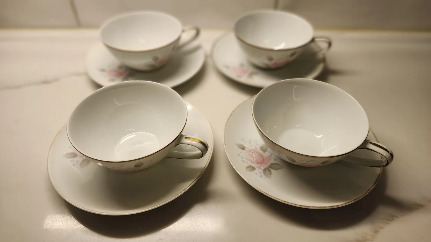 Noritake Roseville Teacup and Saucer Set