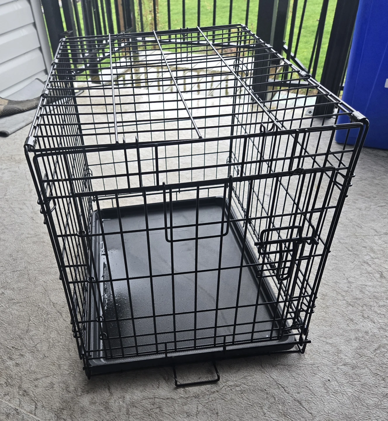 Black Wire Dog Crate with Tray - photo 2