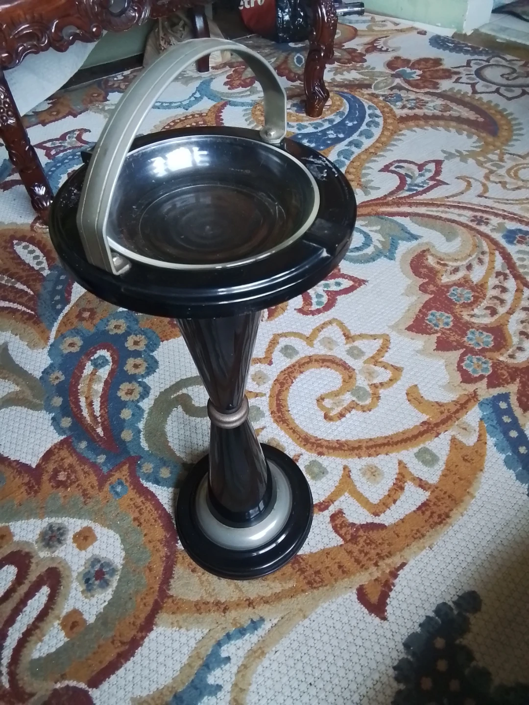Vintage Ashtray Stand with Handle