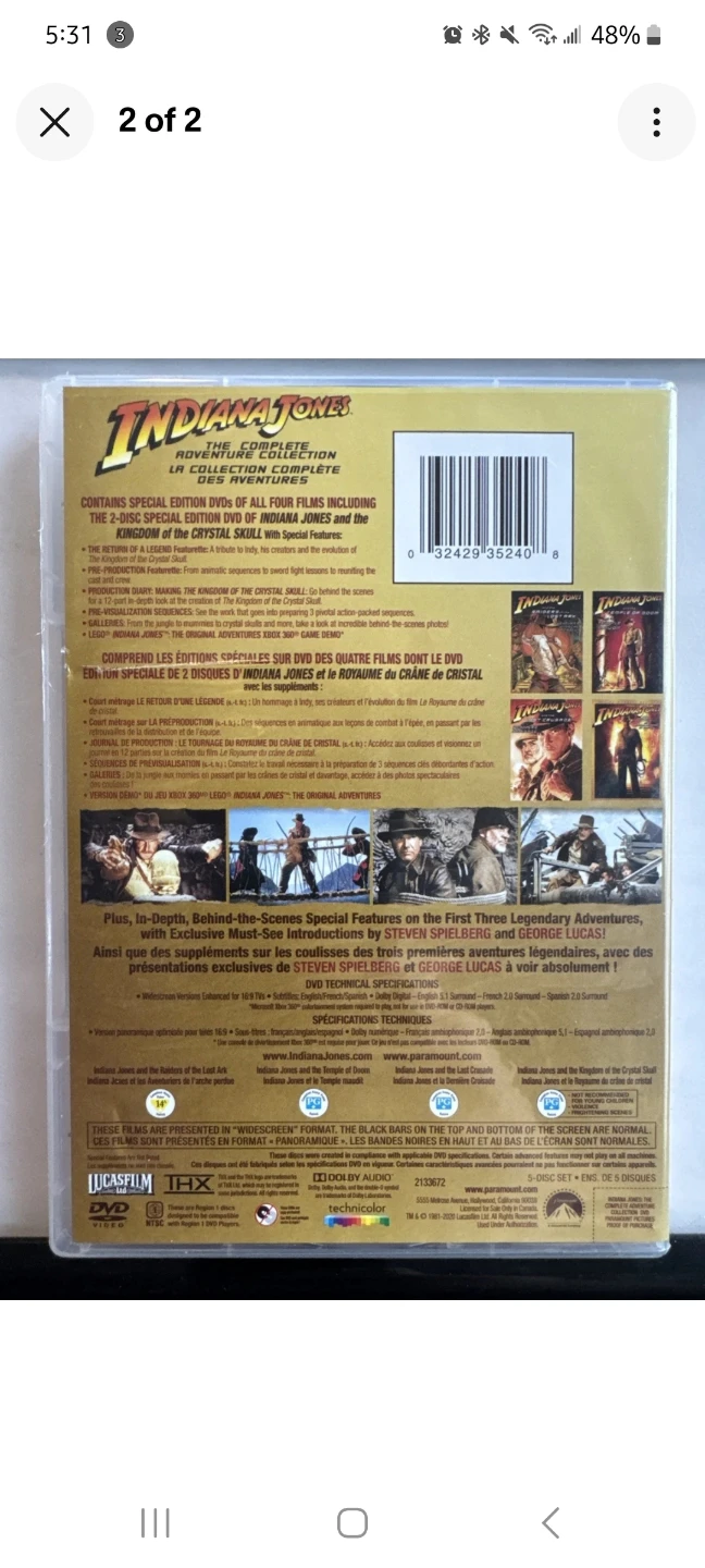 Indiana Jones: The Complete Adventure Collection DVD Set - photo 2