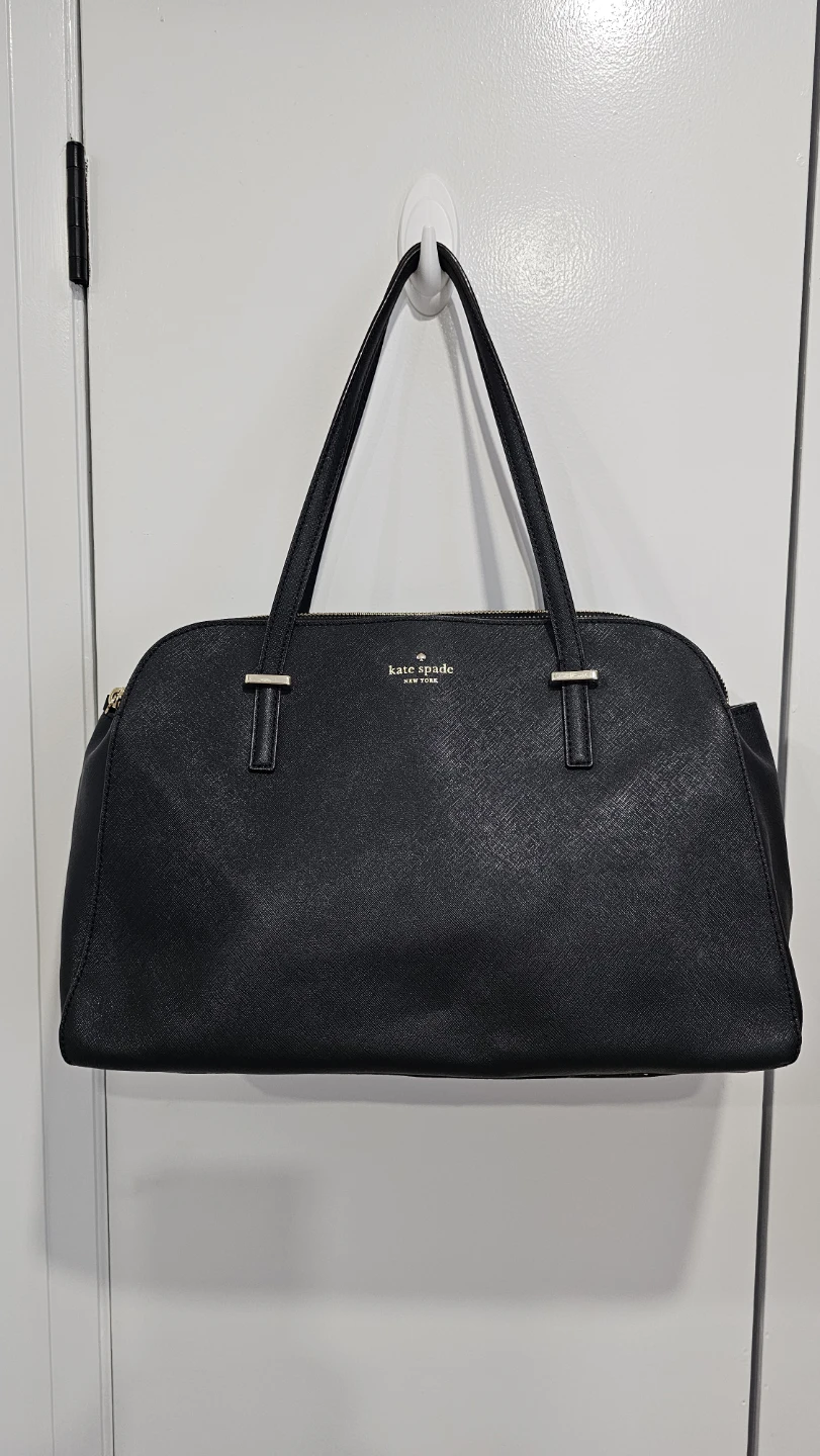 Kate Spade New York Black Leather Satchel Handbag